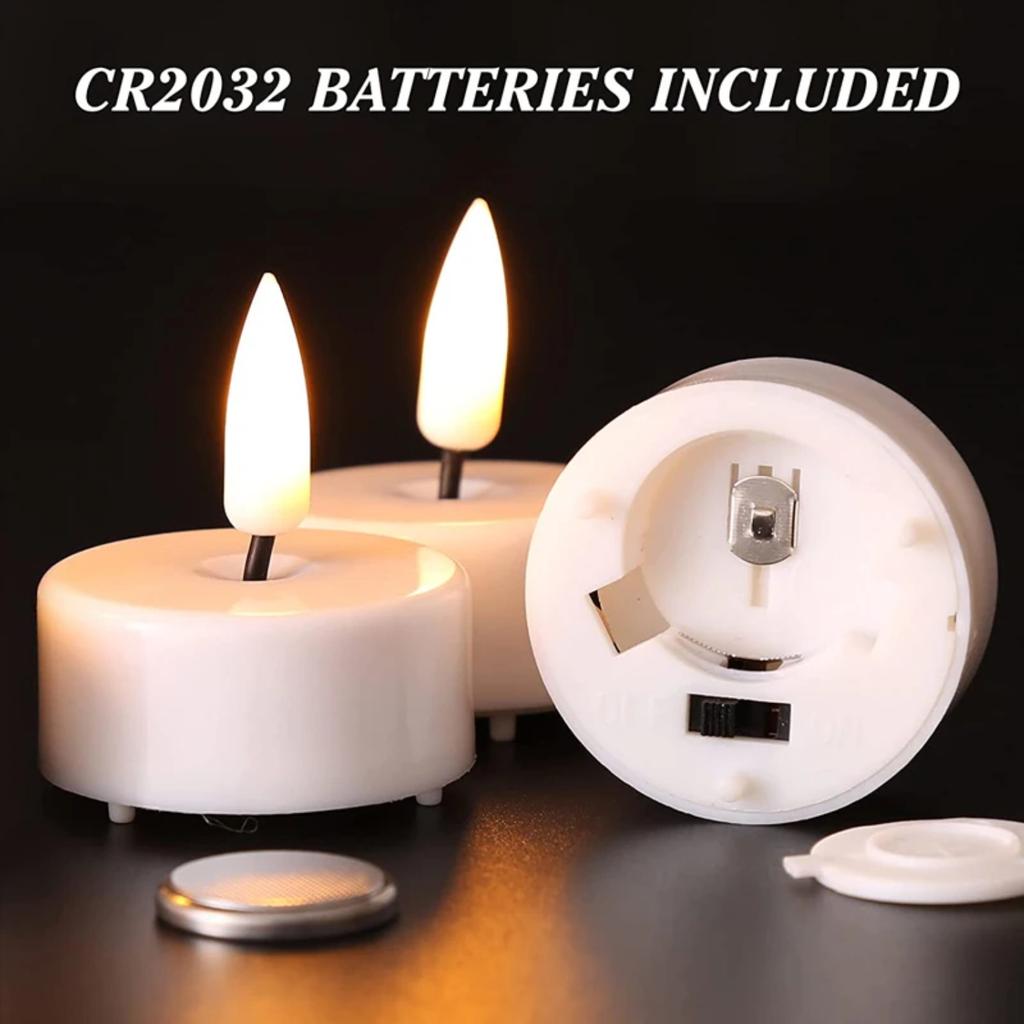 New 6pcs Beautiful Romantic Flameless Flickering LED Tea Lights, Battery Powered Fake Candles for Wedding, Birthday Party Decora