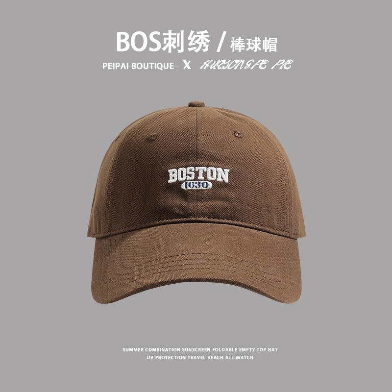 Корейский алфавит вышитый черный кепка женская с длинными полями большая окружность головы бейсболка расширенные поля показывающая лицо маленькая шляпа