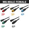 5/20/100Pcs Julet M6 M8 Waterproof Electric Bicycle Butt Joint Plug Male Female Ebike 4 Pin Display Cable Connector Wire 20cm