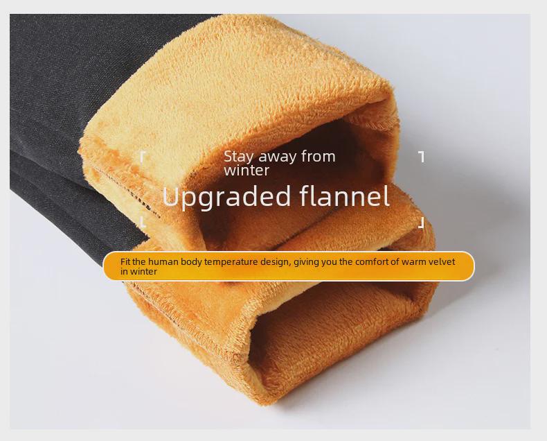 Плюшевые эластичные фланелевые джинсы для мальчиков: Удобные, Сохраняющие тепло, Приталенные, Прямые брюки для весны и осени