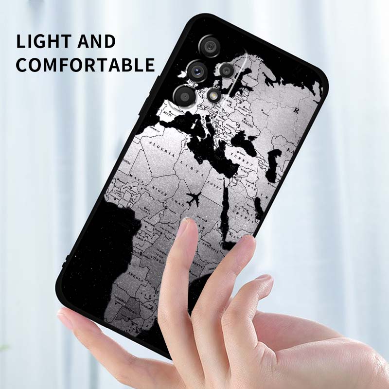 Модный чехол для телефона с рисунком самолета для Samsung A41 A35 A34 A33 A32 A25 A24 A23 A21s A06 A05 A04 A03 Note 10 20 Ultra 5G Черный