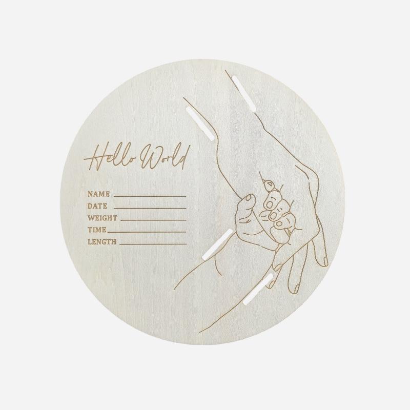 Newborn Baby Wristband Carved Wooden Art Deco Sign - Multi-Purpose Wall Decor For All Mounting Types Timeless Baby Idea Gift