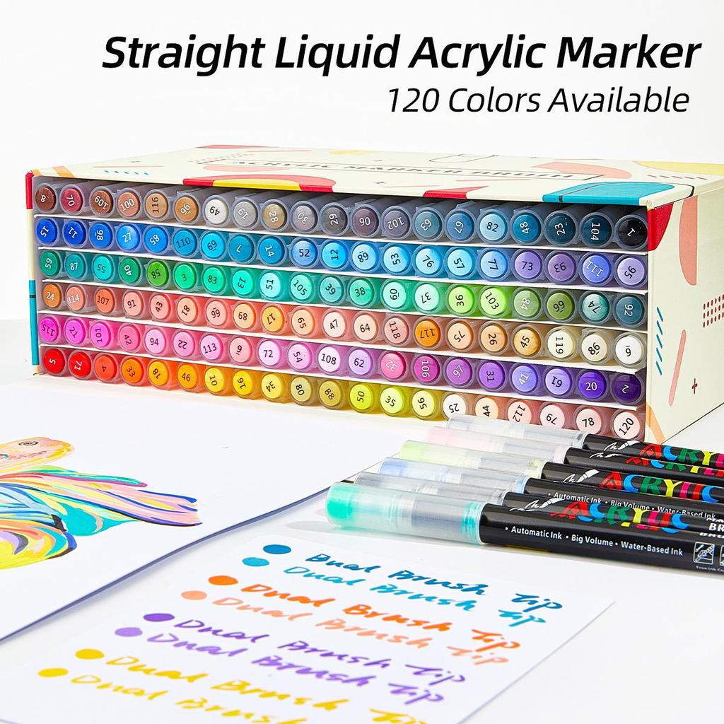 120-цветные быстросохнущие акриловые маркеры-кисти для дудл-арта