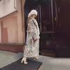 2024 Winter Toka Imitation Fox Fur Jacket Suit Collar Long Leopard Print Fur Trench Coat