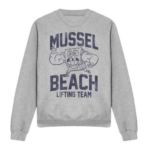 SpongeBob SquarePants Unisex Adult Mussle Beach Lifting Team Sweatshirt