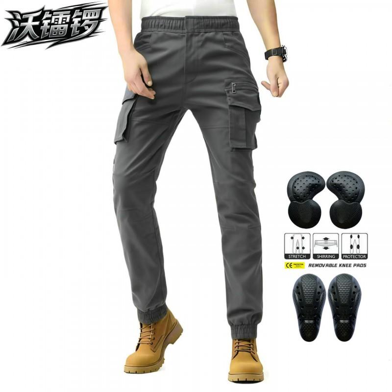 Mens Motorcycle Riding Pants Vintage Biker Jeans Camo Black Cargo Tactical Slim Fit Crash Protection