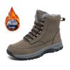 Зима 2024 года, мужские и женские кроссовки, плюшевые походные ботинки, ботильоны, водонепроницаемые кожаные теплые зимние ботинки, мужская безопасность