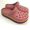 Women's Summer Hollow Hole Shoes Thick-soled Rainbow Fashion Breathable Beach Shoes Thick-soled Slippers