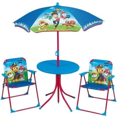 Садовый комплект мебели Fun House Paw Patrol, состоящий из стола, 2 складных стульев и зонтика для детей.