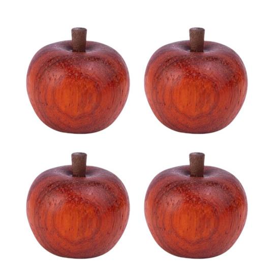 Wooden Red Fruit Figurine Small Artificial Fruit Sculpture Tabletop Centerpiece for Cabinet Christmas Farmhouse Desktop Decor