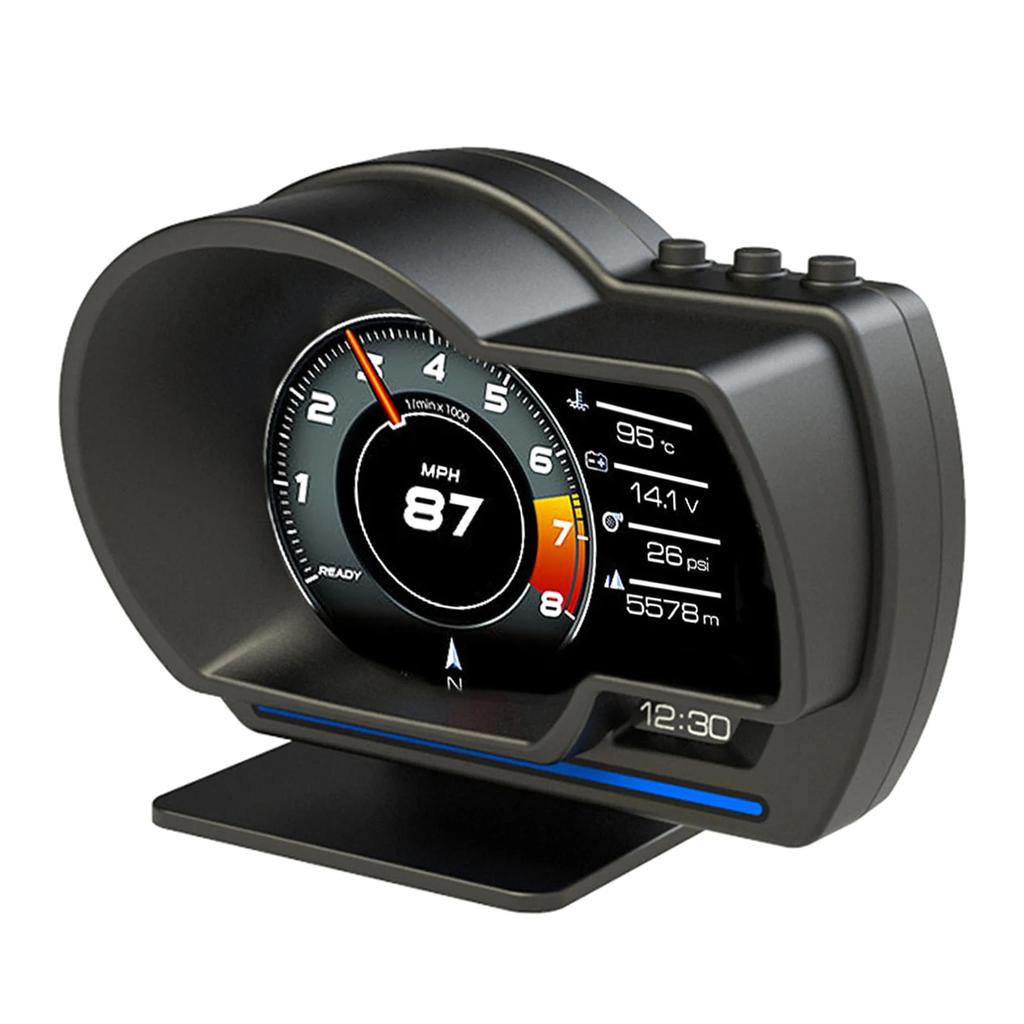 HUD OBD2 GPS Цифровой HD Дисплей Умный Спидометр Турбо Обороты Сигнализация Диагностический Инструмент Универсальный для Авто Грузовика Внедорожника