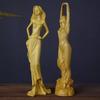 Handcrafted Beauty Girl Wood Statue - Handmade Fairy Sculpture, Elegant Home Decor Beauty's First Love