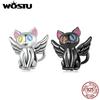 925 Sterling Silver Fashion Colorful Angel Cat Charms Beads for Women Fit Original DIY Bracelet Necklace Fine Jewelry