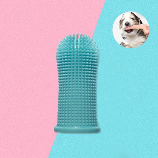 Зубная щетка для домашних животных с мягкой щетиной, чистка полости рта, устойчивая к истиранию силиконовая щетка для кроватки на палец для домашних животных, товары для домашних животных