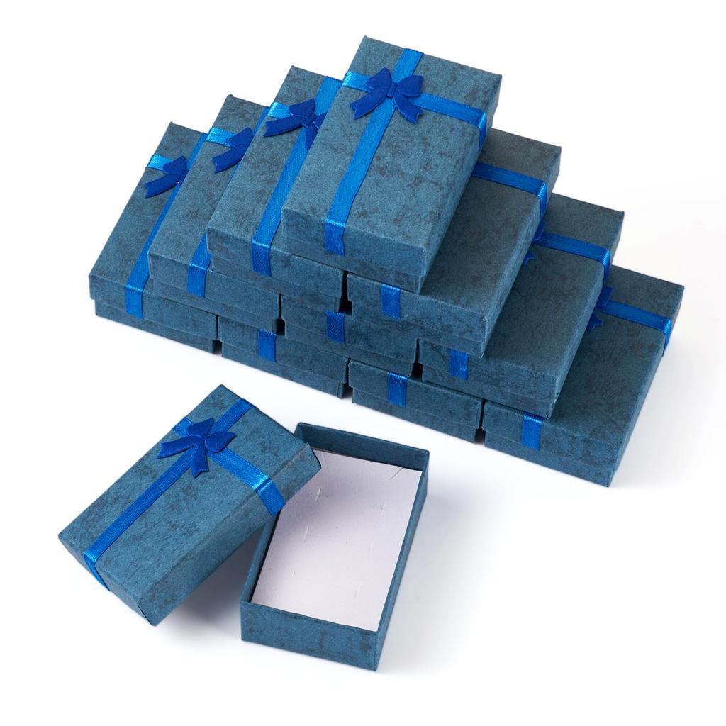 12Pcs Black Small Jewelry Gift Boxes 3.19x2.03 Inch Bracelet  Earring Packaging Boxes With Lids Bowknot for Easter Valentines Day Jewelry Display