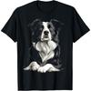 Border Collie Dog Motif Pet Art Border Collie Men Women Kids T-Shirt