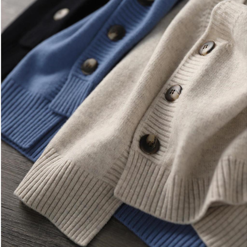 Свитер с круглым вырезом, жилеты, женские элегантные свободные вязаные свитера без рукавов, универсальные стильные популярные однотонные свитера с боковыми пуговицами