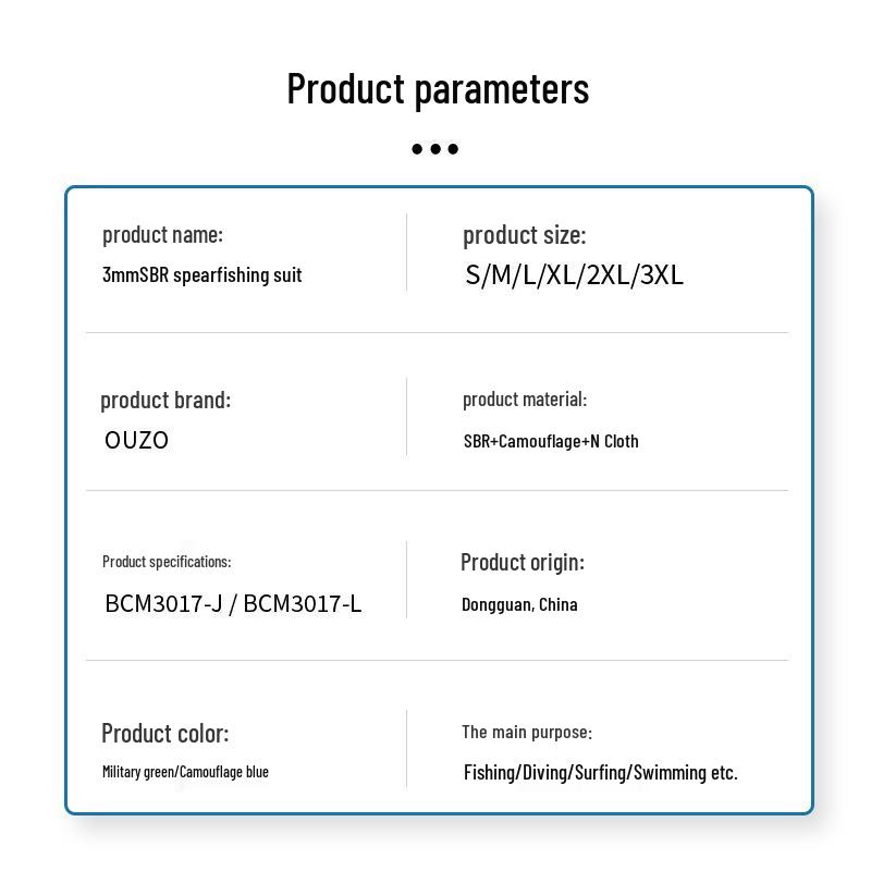 Men's 3mm Quick-Dry Hunting & Surfing Suit - Two-Piece Cold-Proof Sunscreen Freediving Suit