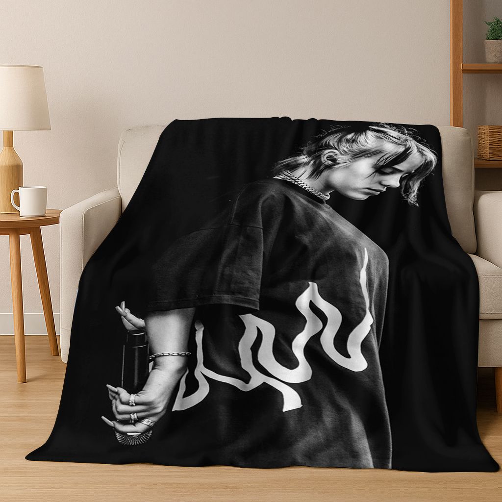 Hit Me Hard and Soft Billie Eilish Flannel Blanket Soft Warm Throw Blanket for Bed Bedroom Room Living Room Christmas Gift Kids