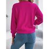 HNXC Autumn and Winter Casual Color-block Twisted Lantern Sleeve Pullover Sweater for Women
