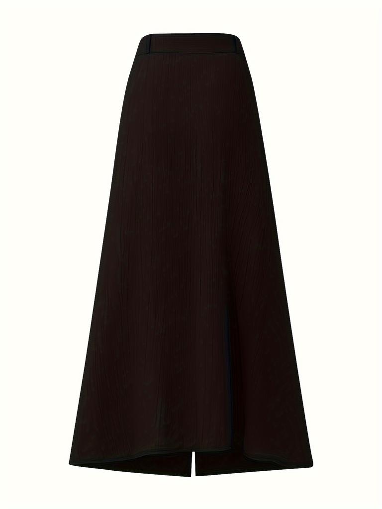 Юбка-трапеция, элегантная однотонная юбка с высокой талией для весны и лета, женская одежда