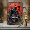 Vintage Metal Japanese Ninja Samurai Wall Art Plaque Sign A Must Have Decor Piece for Stylish Cafes Creating a Distinct Ambiance