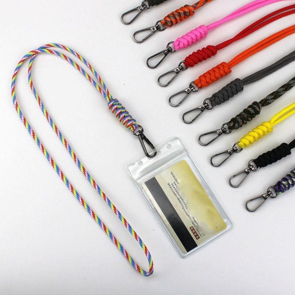 48cm Paracord Keychain Lanyard 11 Styles Emergency Survival Keyring Neck Hanging Rope Outdoor Tool