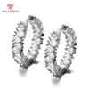 Korean Fashion Women Hoop Earrings Pear Cut Cubic Zirconia Crystal Delicate Girl Party Accessories Birthday Gift Earrings