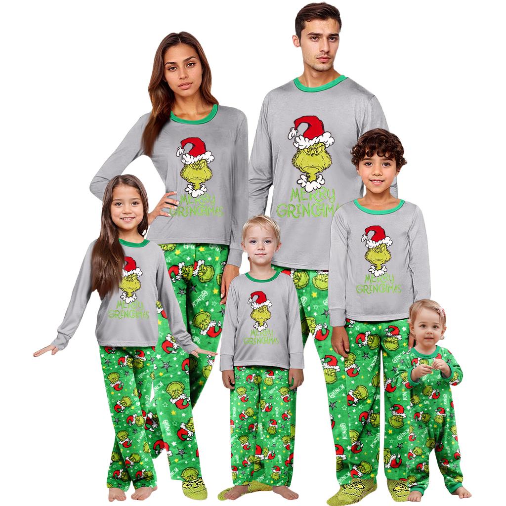 Parent-child Christmas Print Home Suit Long-sleeved Top And Pants