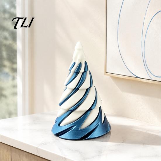 Fun Fingertip Toys for Kids Mini Christmas Tree Fidget Toy, Spiral Cone Toy Stress Two Color Plastic Ornaments Relief, Contrast Sensory Adults Holiday