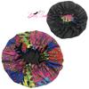 African Pattern Print Ankara Bonnet Double Layer Satin Large Turban for Women Sleep Night Hat Silk Hair Ladies Night Parties
