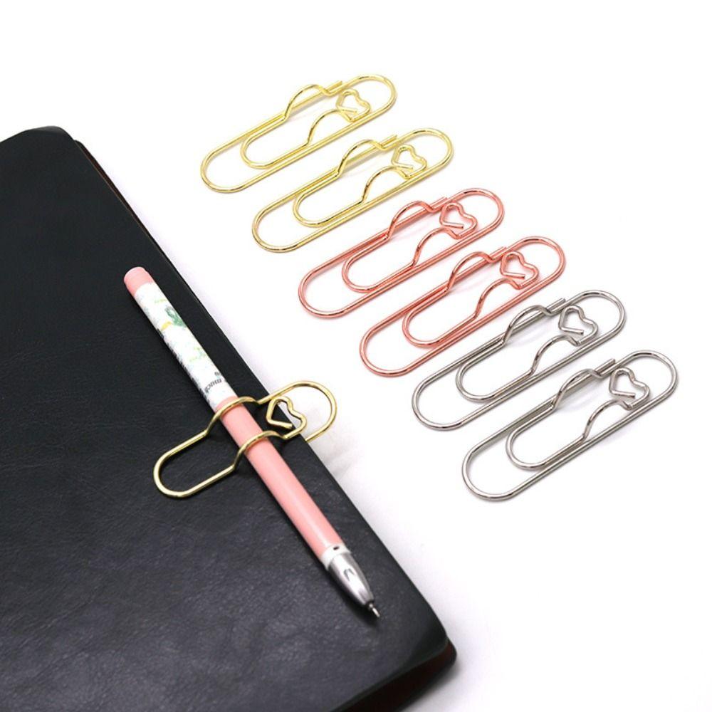 10pcs Colorful Paper Clips Paper Fix Clips Bookmarks Multi-functional Pen Holder  Journal Tool