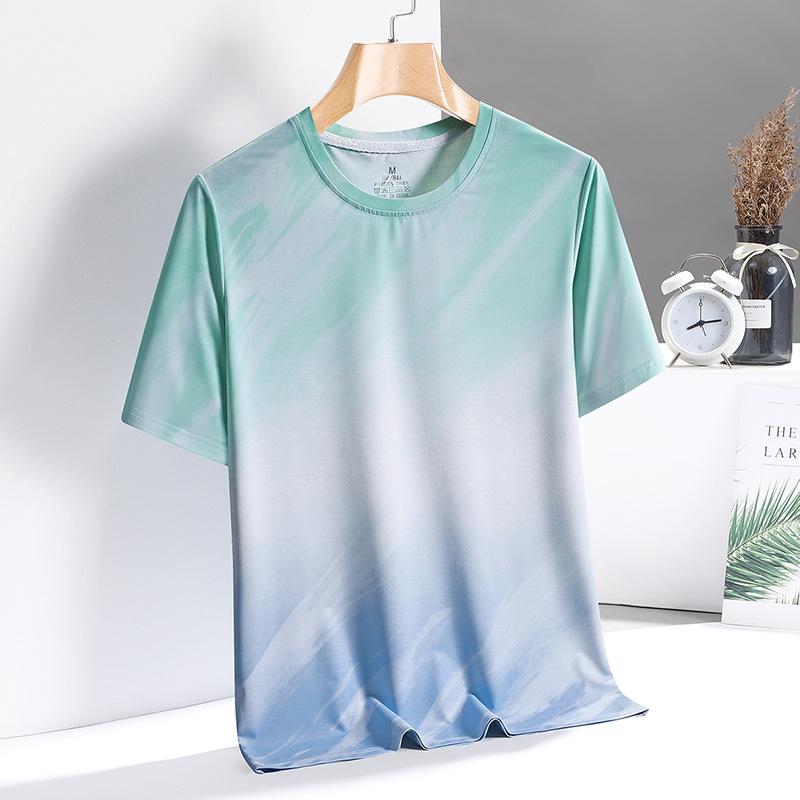 Мужская быстросохнущая футболка с круглым вырезом Ice Silk Cool Breathable с короткими рукавами и коротким рукавом
