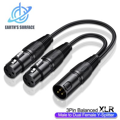 XLR Кабель Папа к Двойному Маме Y-Разветвитель Звуковые Пушечные Микрофонные Кабели для Усилителя 3-контактный Балансный Аналоговый Аудио Удлинитель