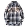 Мужская рубашка в клетку с длинным рукавом, свободная куртка, мужская и женская рубашка, универсальный повседневный японский мужской кардиган