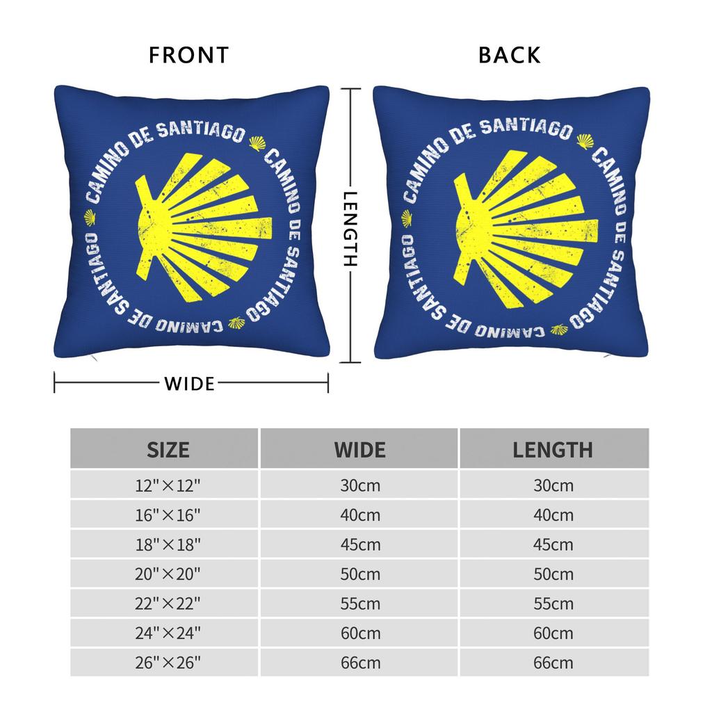 Buen Camino De Santiago Square Pillowcases Home Compostela Peregrino Cushion Cover Cute Home Decoration Throw Pillow Case 40*40