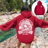Teenager Hoodie Preppy Style Floral Printing Solid Color Hooded Top with Big