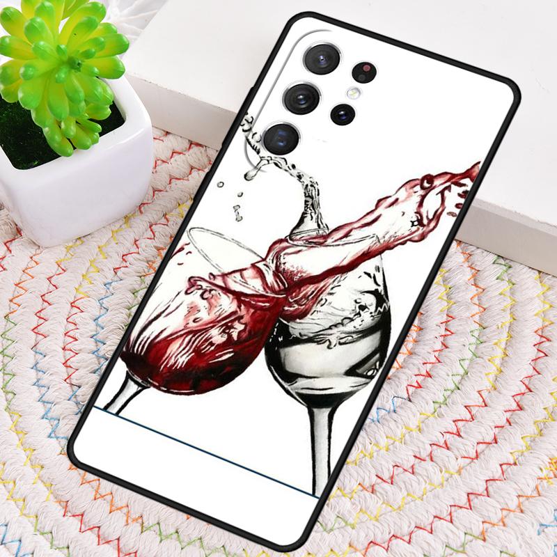 Чехол для телефона из ТПУ с рисунком 'Бокал красного вина' для Samsung Galaxy note 10 pro S26 S25 S24 S23 S22 Ultra Plus S21 FE S20 Защитный чехол