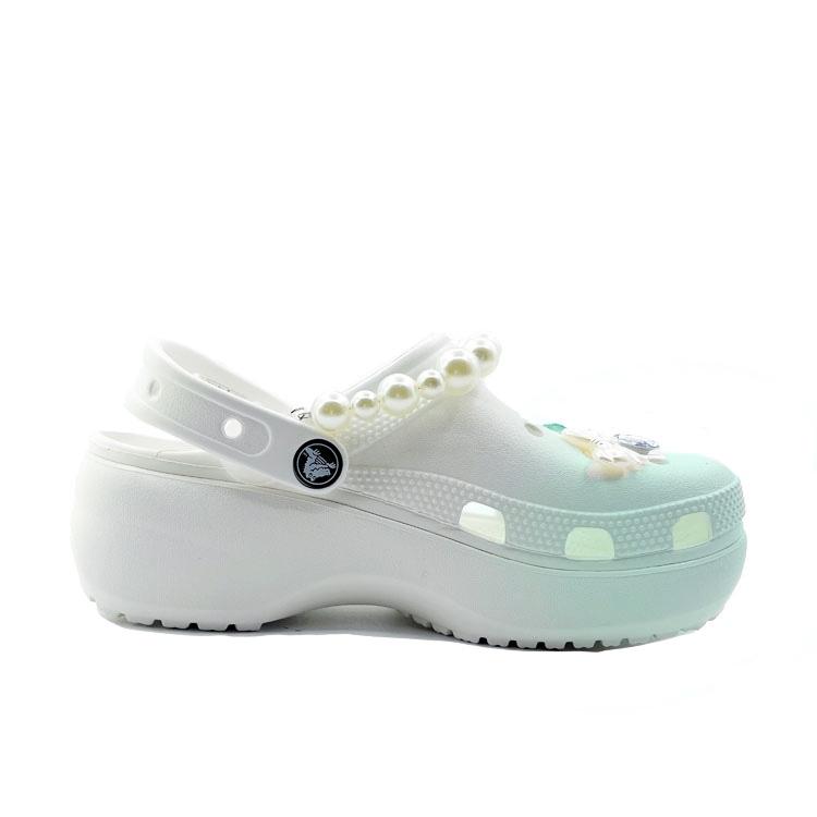 Crocs Классические платформенные клоги из ЭВА Потос Крылья бабочки Пляж Путешествия Универсальный Модный тренд Дырявые туфли для мужчин и женщин Зеленый