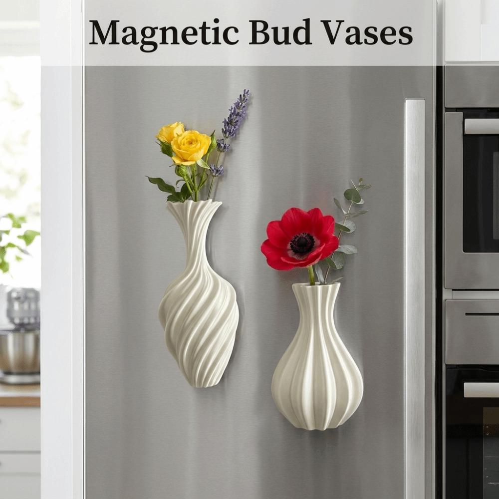 Home Decor 1D Printing Mini Vase Magnets Modern Drop-Resistant Magnetic Bud Vases DIY Funny Vase Fridge Stickers Living Room