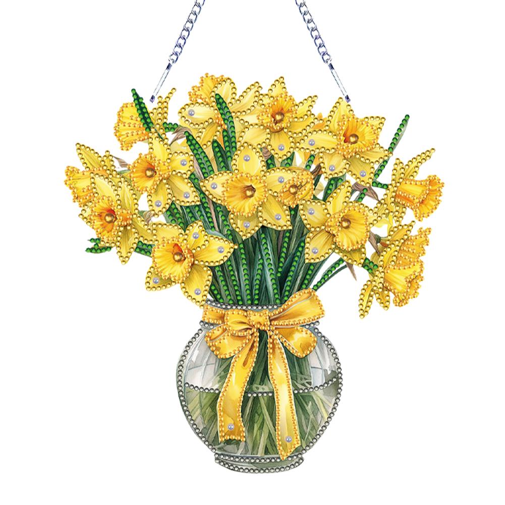 Acrylic Special Shape Flowers 5D DIY Diamond Painting Dots Pendant Rhinestone Diamond Art Pendants Diamond Painting Ornaments