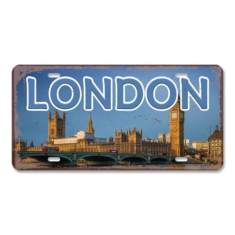 Винтажный кантри столица номерной знак металлические знаки ретро Америка Франция Бразилия металлический плакат пещера человек кафе бар паб настенный декор