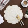 PVC Placemat Wear-Resistant Non-Slip Dining Mat Heat Resistant Table Mat Waterproof Peony Shape Coaster for Home