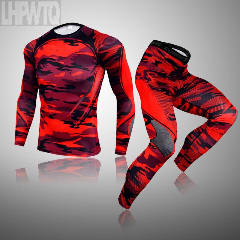 2 шт., комплект термобелья для мужчин Long Johns, леггинсы для фитнеса, компрессионный спортивный костюм, нижнее белье