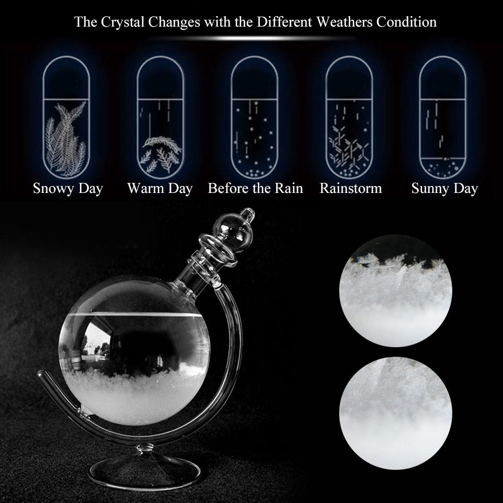 Globe Water Shape Weather Forecast Crystal Bottle Windstorm Glass Home Decor Gift