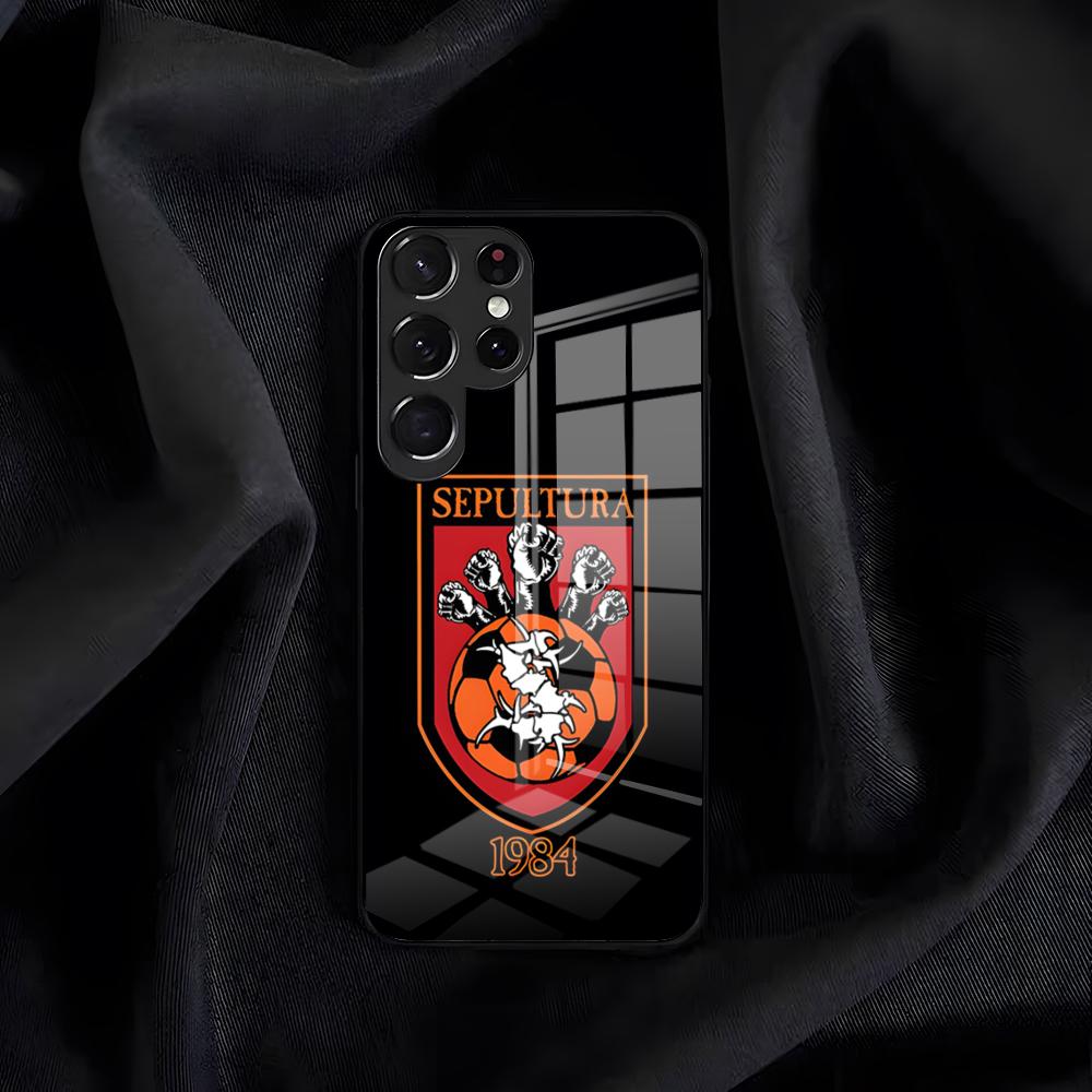 Чехол для телефона Sepultura Для Samsung S26 S25 Edge S24 S23 S22 S21 S20 Ultra Plus FE Стеклянная крышка