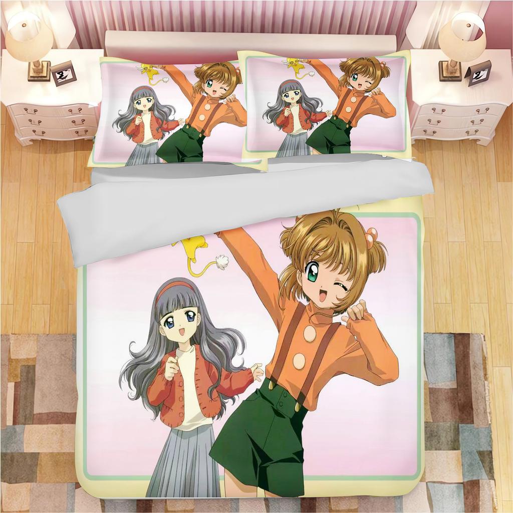 Аниме Наволочки с принтом Cardcaptor Sakura для взрослых и детей Пододеяльник Одеяло Домашняя мода Мальчики Девочки 3D Постельное белье