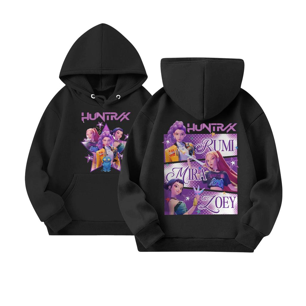 Детский повседневный пуловер с круглым вырезом и принтом, с длинными рукавами и капюшоном