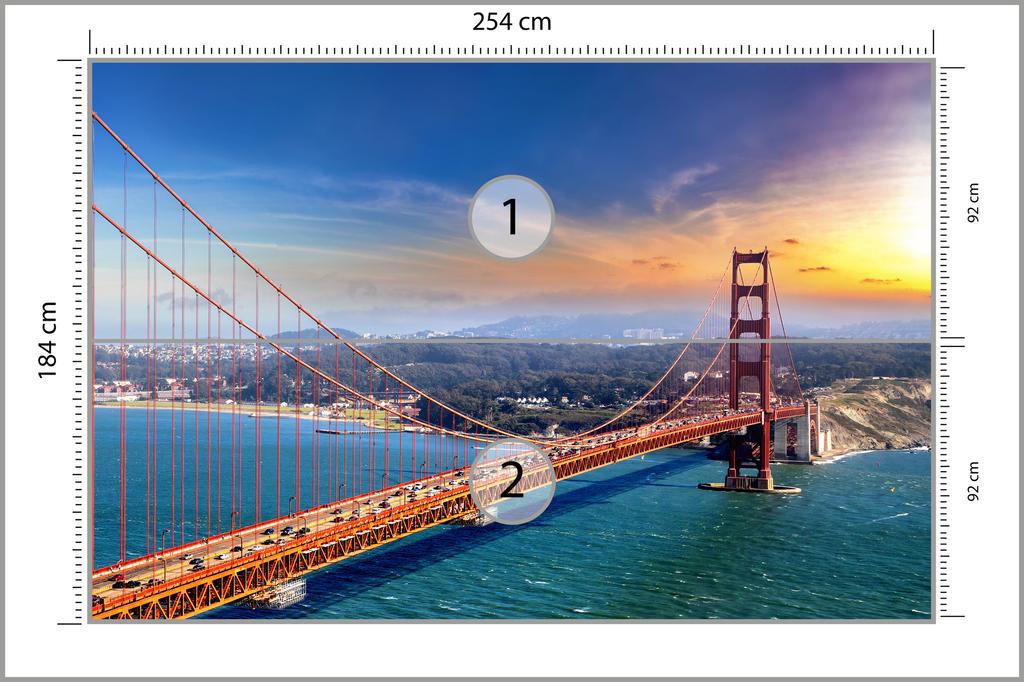 Photomural Golden Gate Bridge In San Francisco Structural Vinyl 254x184