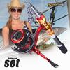 Spinning Rod with Fishing Reel Carbon Fiber Sea Fishing Rod and Reel Combos for Saltwater Fishing